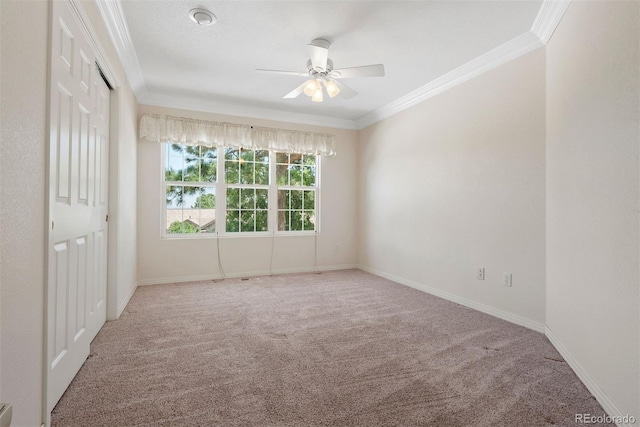 5120 Langdale Way, Colorado Springs, CO 80906 - unfurnished bedroom with carpet flooring, ornamental molding, a closet, and a ceiling fan