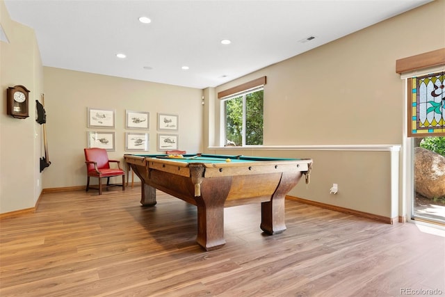 5120 Langdale Way, Colorado Springs, CO 80906 - recreation room with billiards table, light wood-type flooring, and recessed lighting