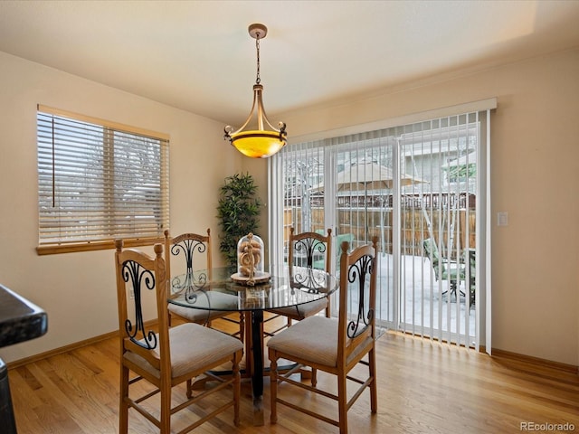 dining area featuring light hardwood / wood-style floors