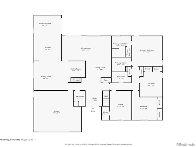 5884 S Hanover Way, Greenwood Village, CO 80111 - floor plan / room layout