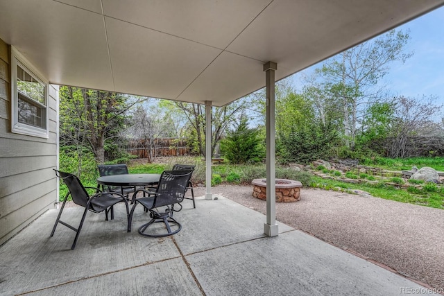 7100 S Hudson Cir, Centennial, CO 80122 - view of patio / terrace featuring fence and outdoor dining space
