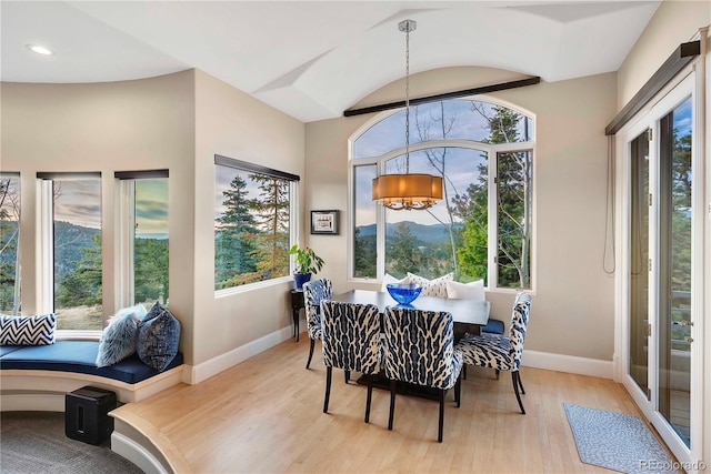 dining space with baseboards and a healthy amount of sunlight