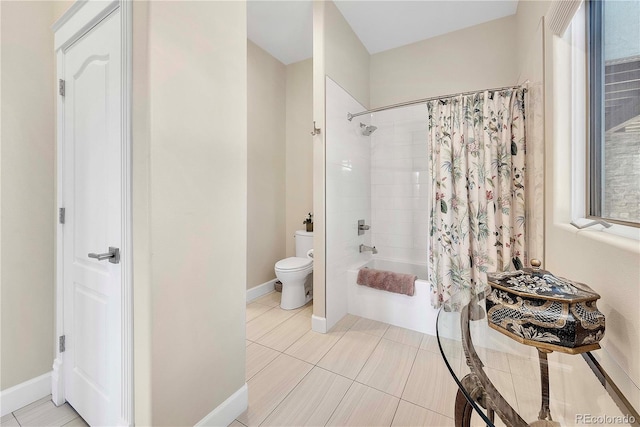 814 Neville Ln, Golden, CO 80401 - full bathroom featuring shower / tub combo with curtain and tile patterned floors