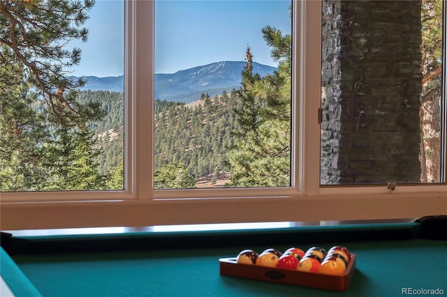 814 Neville Ln, Golden, CO 80401 - detailed view of a mountainous background and pool table