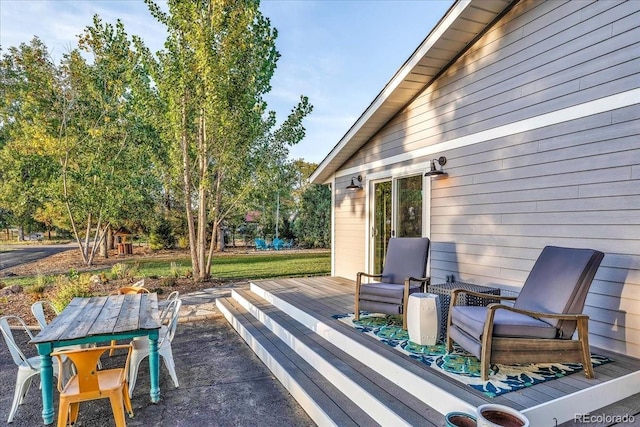 view of patio with a deck