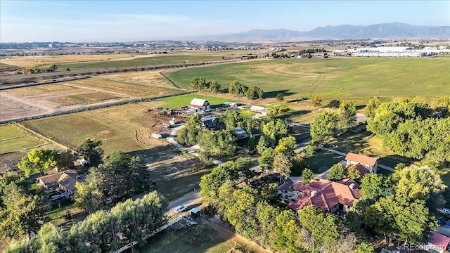 aerial view with a mountain view