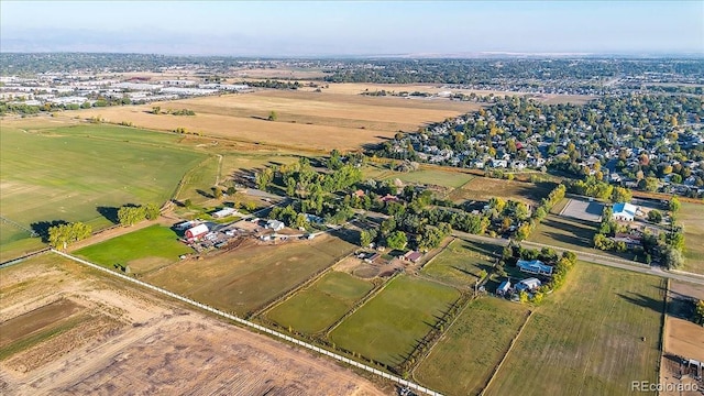 bird's eye view featuring a rural view