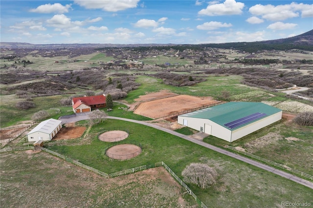 bird's eye view with a rural view