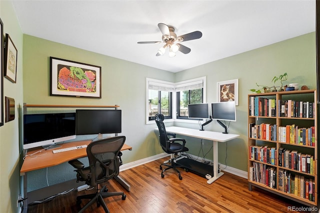 1240 Ulster St, Denver, CO 80220 - office space featuring ceiling fan and wood finished floors