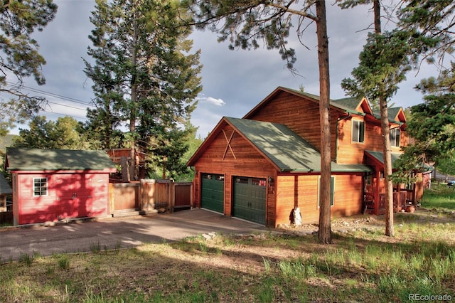 view of garage