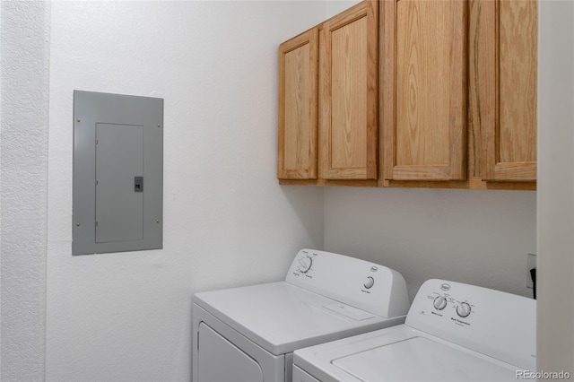 4451 S Ammons St Unit 2-204, Littleton, CO 80123 - washroom featuring electric panel, washer and dryer, and cabinet space