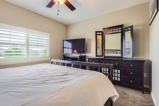 9381 Ashbury Cir Unit 105, Parker, CO 80134 - bedroom with carpet flooring and a ceiling fan