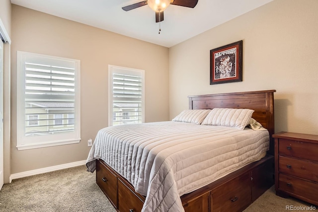9381 Ashbury Cir Unit 105, Parker, CO 80134 - carpeted bedroom with baseboards and ceiling fan