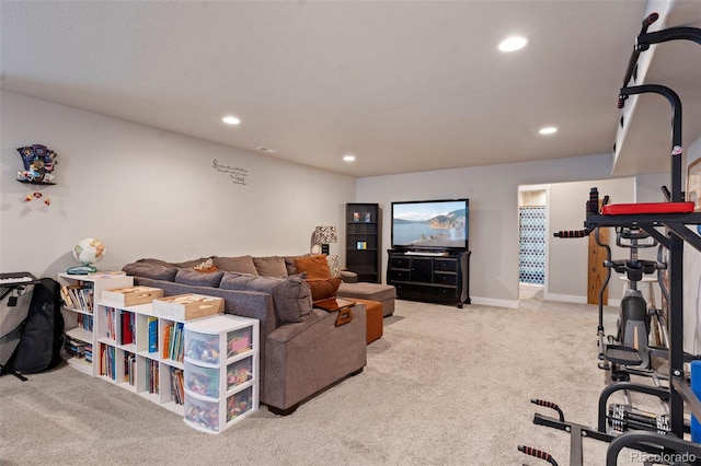 2200 Cadman St, Berthoud, CO 80513 - living room with carpet flooring, recessed lighting, and baseboards