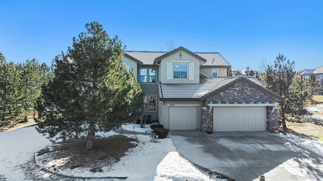 view of property with a garage