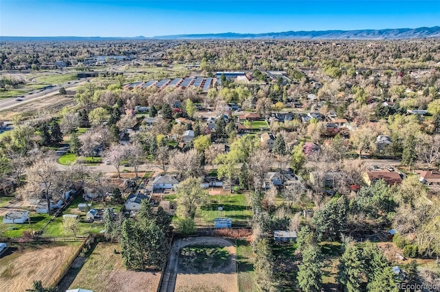 aerial view with a residential view