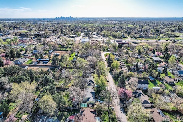 aerial view with a residential view