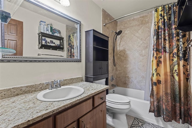 15149 E Princeton Pl Unit B, Aurora, CO 80014 - full bathroom with shower / tub combo, toilet, vanity, and tile patterned floors