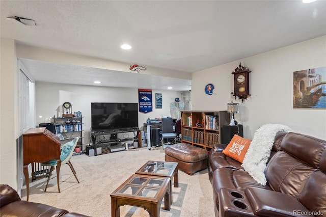 15149 E Princeton Pl Unit B, Aurora, CO 80014 - living area featuring carpet and recessed lighting