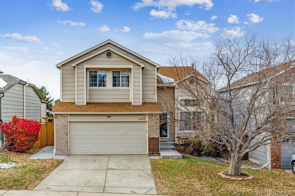 view of front of house with a garage