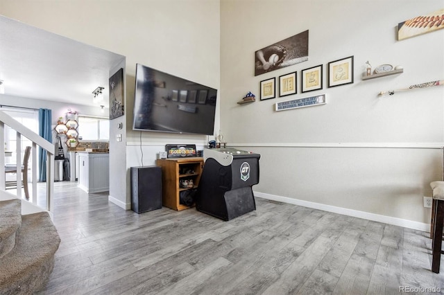 office space featuring light hardwood / wood-style floors