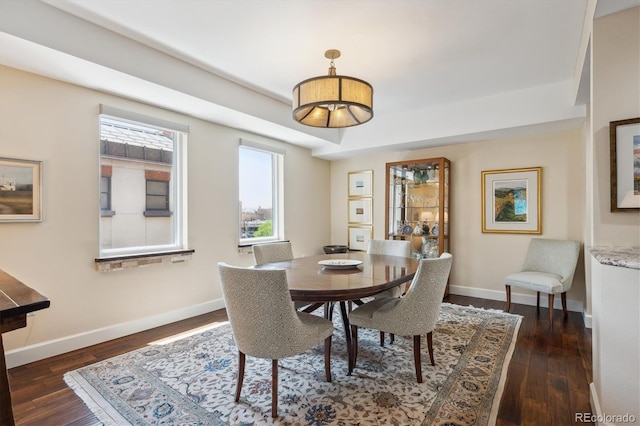 1512 Larimer St Unit 39, Denver, CO 80202 - dining space with dark wood finished floors and baseboards