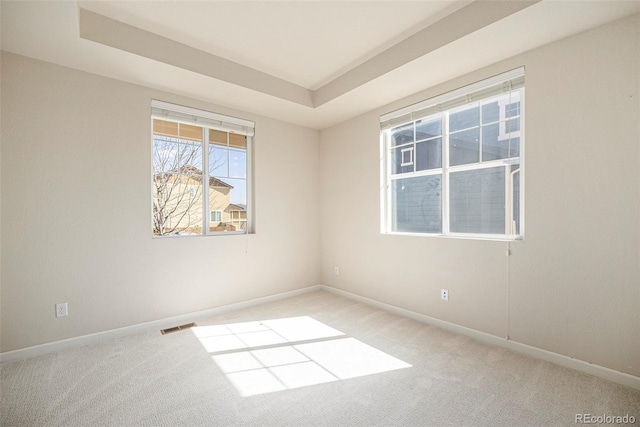 6370 Twilight Ave, Firestone, CO 80504 - carpeted empty room featuring baseboards and a tray ceiling