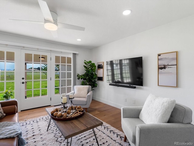 15229 Navajo St, Broomfield, CO 80023 - living room with wood finished floors, recessed lighting, and a ceiling fan