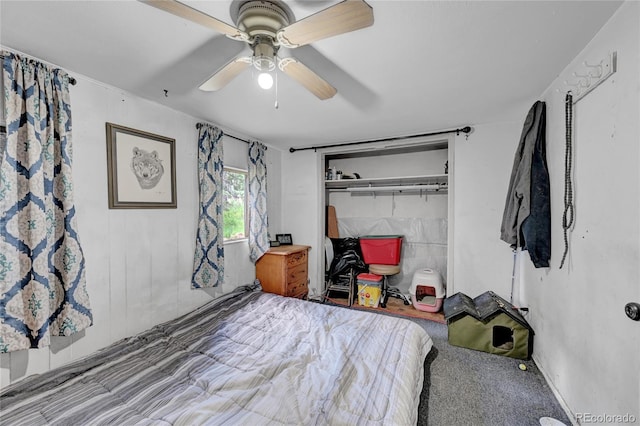 200 Rd P37, Bailey, CO 80421 - bedroom with ceiling fan, a closet, and carpet flooring