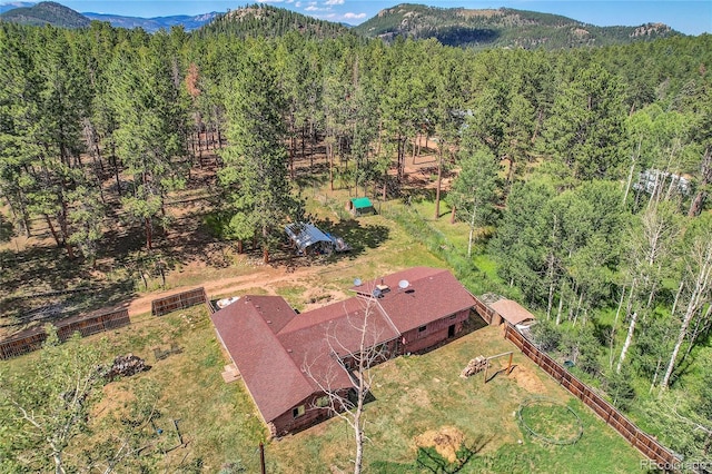 200 Rd P37, Bailey, CO 80421 - aerial view of property and surrounding area with a forest and a mountainous background