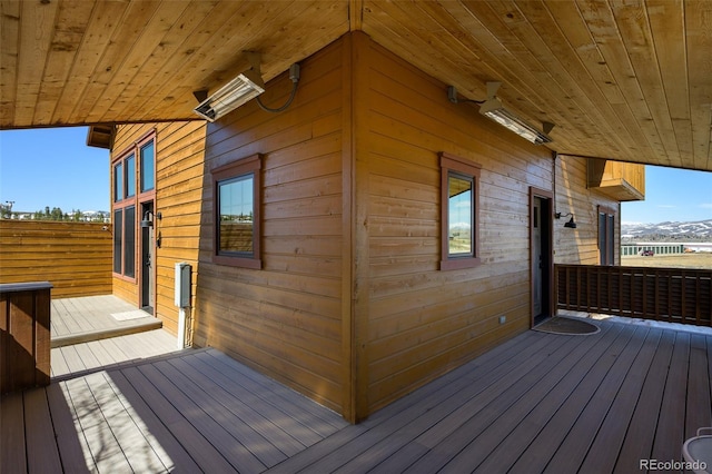 127 Silver Sage Rd, Granby, CO 80446 - wooden terrace featuring a mountain view