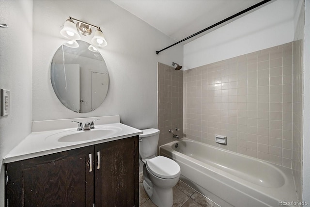 904 Clover Cir, Lafayette, CO 80026 - bathroom with toilet, shower / bath combination, vanity, and tile patterned flooring