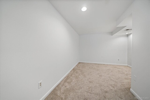 904 Clover Cir, Lafayette, CO 80026 - bonus room featuring carpet floors, baseboards, recessed lighting, and vaulted ceiling