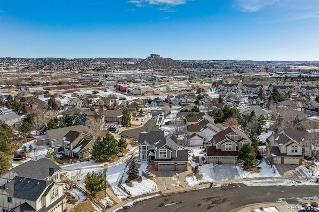 aerial view featuring a mountain view