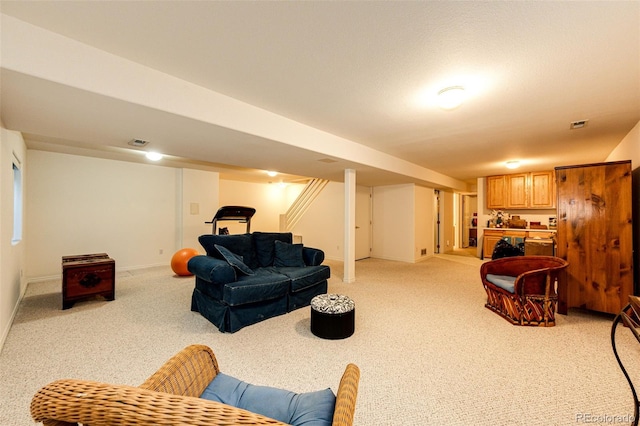 6454 S Nelson Way, Littleton, CO 80127 - living room featuring light colored carpet and baseboards