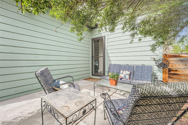 view of patio / terrace featuring an outdoor living space