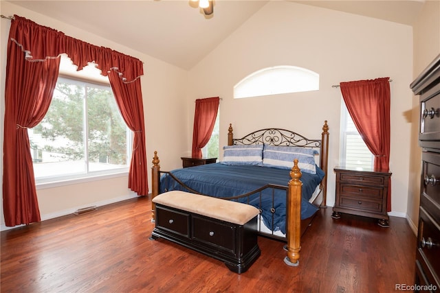 16873 Boreas Ct, Parker, CO 80134 - bedroom featuring vaulted ceiling and wood finished floors