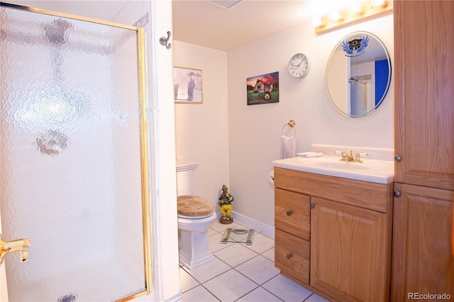 16873 Boreas Ct, Parker, CO 80134 - full bath featuring vanity, a shower stall, and tile patterned flooring