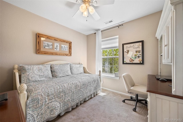 4194 Beautiful Cir, Castle Rock, CO 80109 - bedroom featuring carpet floors, an office area, baseboards, and a ceiling fan