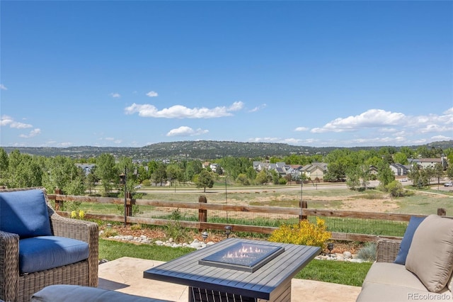 4194 Beautiful Cir, Castle Rock, CO 80109 - view of patio with an outdoor fire pit