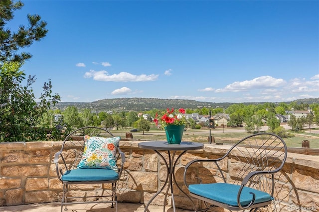 4194 Beautiful Cir, Castle Rock, CO 80109 - view of patio / terrace featuring a mountain view