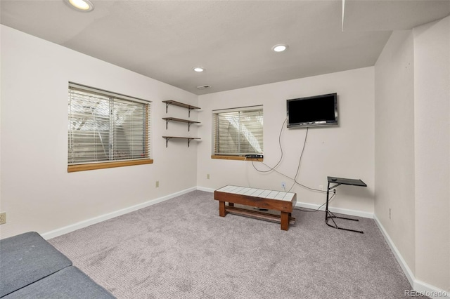 6868 Johnson St, Arvada, CO 80004 - rec room featuring carpet floors, recessed lighting, baseboards, and healthy amount of natural light