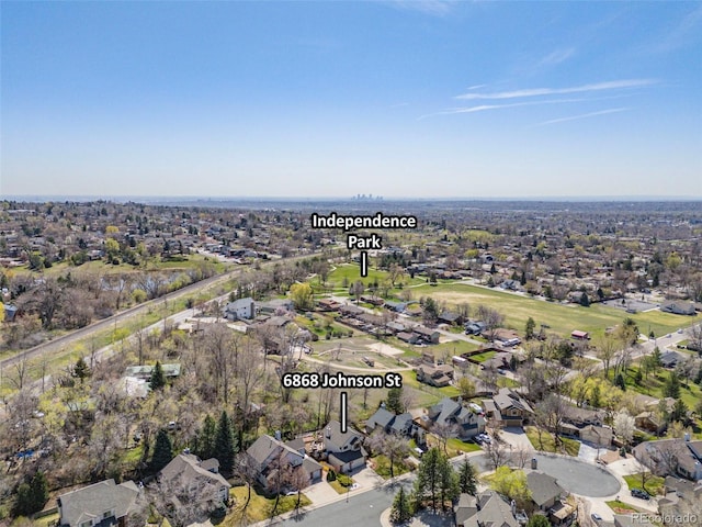 6868 Johnson St, Arvada, CO 80004 - aerial view of property's location with nearby suburban area