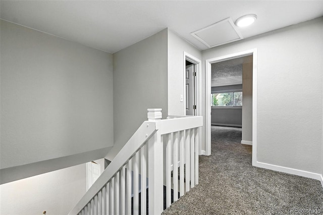 2976 S Parker Ct, Aurora, CO 80014 - corridor with an upstairs landing, carpet flooring, and attic access