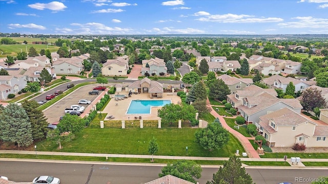 5107 Pasadena Way, Broomfield, CO 80023 - aerial view of residential area featuring a pool area