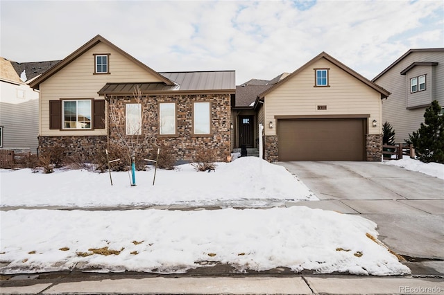 view of front of home with a garage