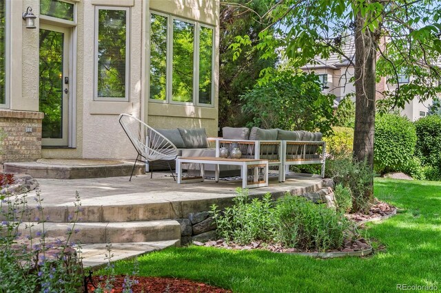 5350 S Marshall St, Littleton, CO 80123 - wooden deck with an outdoor living space and a patio area