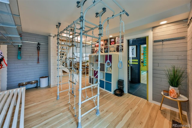 interior space featuring wood-type flooring