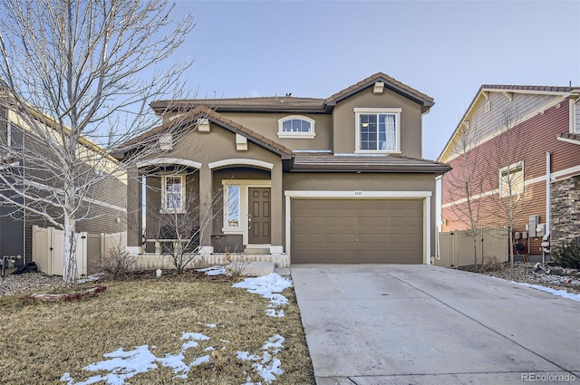 front facade featuring a garage