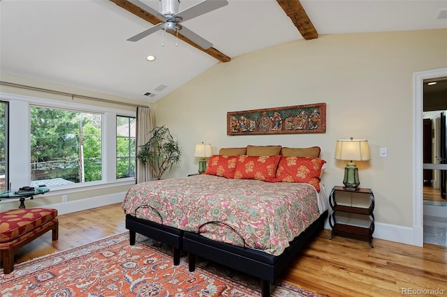 535 N High St, Denver, CO 80218 - bedroom featuring wood finished floors, baseboards, recessed lighting, and a ceiling fan